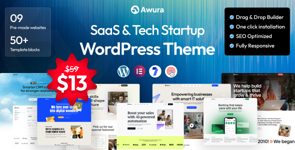 Awura - SaaS & Startup WordPress Theme