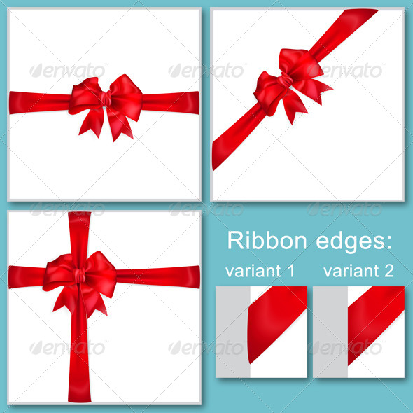 Red Bows with Ribbons