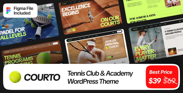 Courto - Tennis Club & Padel WordPress Theme