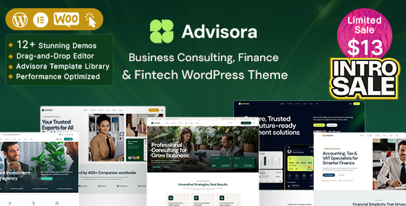 Advisora – Business Consulting, Finance & Accounting WordPress Theme