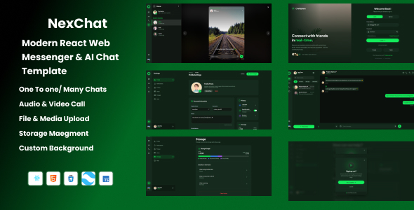 NexChat - Modern React Web Messenger & AI Chat Template