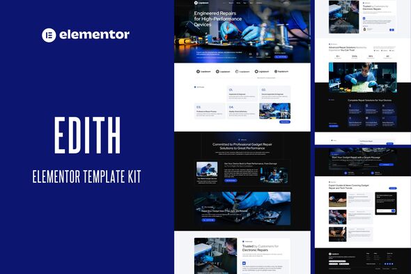 Edith - Gadgets & Electronics Repair Services Elementor Template Kit