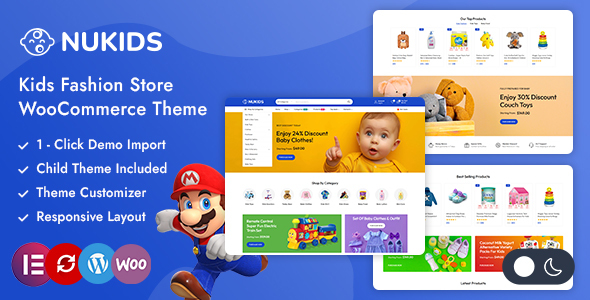 Nukids - Kidswear & Toy Store Elementor WooCommerce Theme