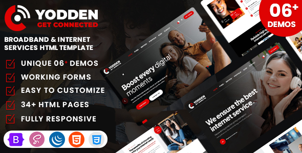 Yodden - Broadband & Internet Services HTML Template