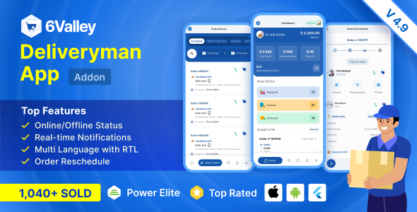 6Valley e-commerce - Delivery Man flutter app