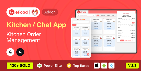 eFood -  Kitchen/Chef App