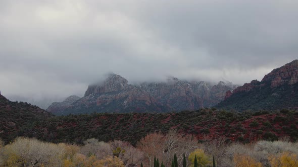 Storm Clouds in the Red Rocks of Sedona Timelapse Zoom In