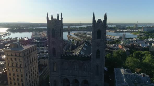 Aerial view of Notre-Dame Basilica, Montreal