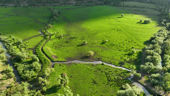 Farm Region Aerial View 4 K Alanya Turkey