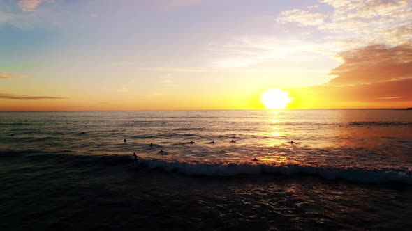 A Beautiful Evening Sunset View From a Drone on Paradise Landscape