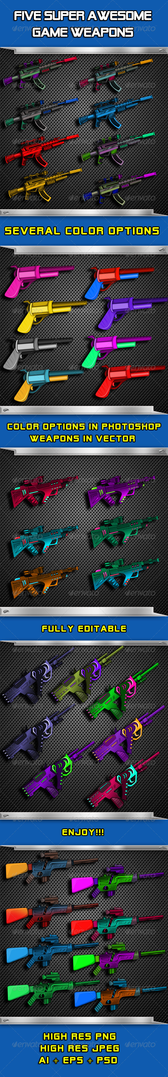 Awesome 5 Game Weapon Set