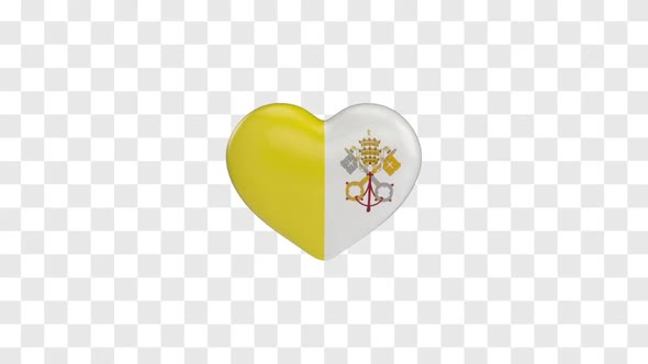 Vatican City Flag on a Rotating 3D Heart