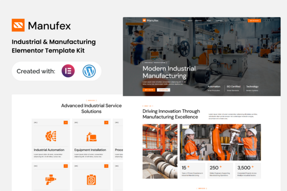 Manufex - Industrial & Manufacturing Elementor Template Kit