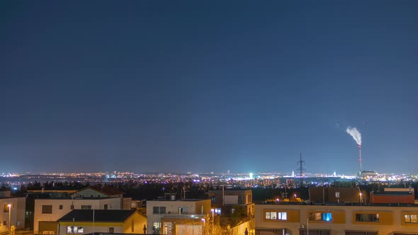 A Time Lapse of a View From Suburban Area As It Overlooks Cities in the Background.