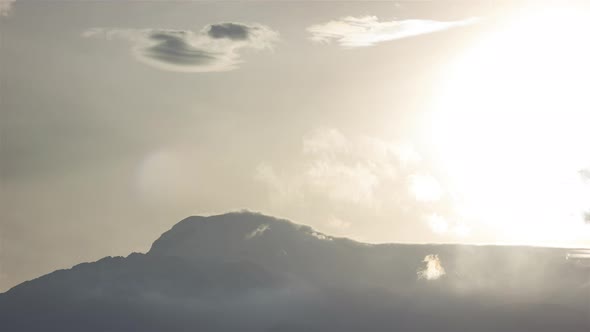 Cayambe, Ecuador, Timelapse - The Cayambe volcano from night to day with the sun lights