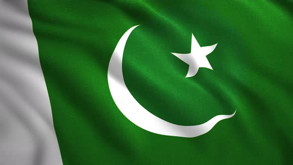 Pakistani Flag Cloth Swaying in the Wind Seamless Loop