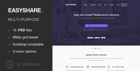 Easyshare - szablon wymiany plików PSD