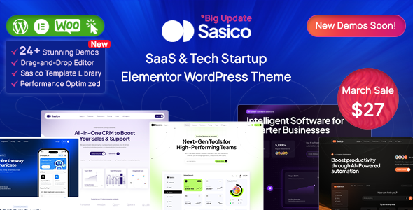 Sasico - SaaS & Tech Startup WordPress Theme