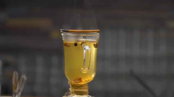 White Mulled Wine with spices