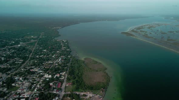 The amazong Bacalar Lagoon in South Mexico