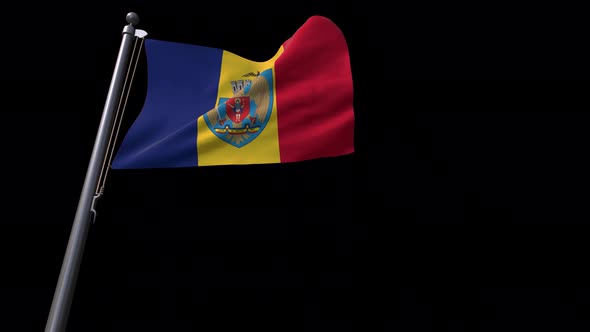 Flag Of Bucharest City (Romania) With Alpha Channel 4K