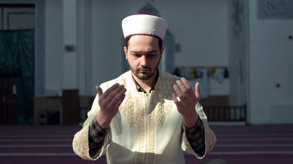 Man Praying From Different Angles Mosque