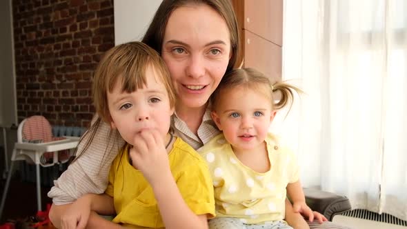 Parent with Children By Video Connection