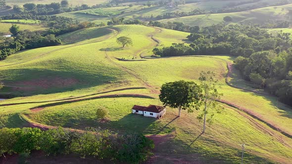 Farming landscape at countryside rural scenery.