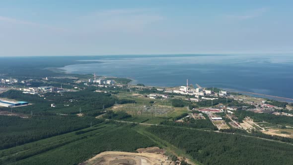 Smoking Cooling Towers at Nuclear Power Plant