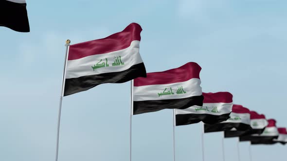 Iraq Row Of Flags 