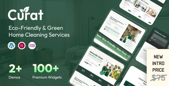 Curat – Eco-Friendly & Green Cleaning Services WordPress Theme