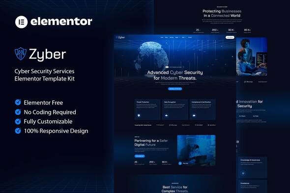 Zyber - Cyber Security Services Elementor Template Kit
