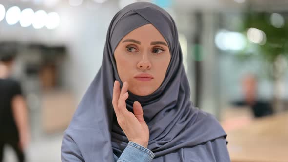 Young Arab Woman Thinking About Something 