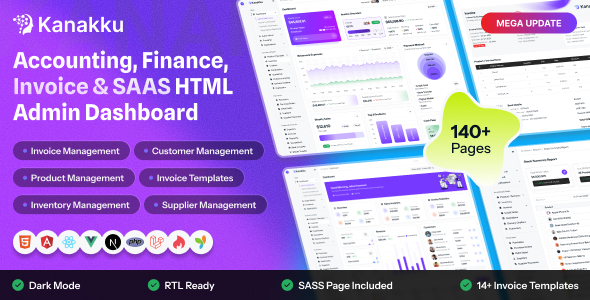 Kanakku - Accounting and Finance Admin Dashboard Template