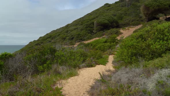 Steep Hills in Gruta da Adraga Region in Portugal