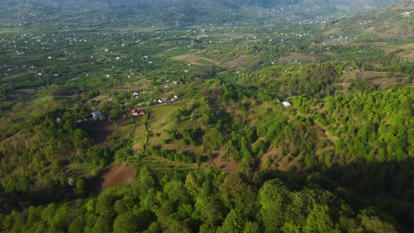 Village In The Summer Mountain Forest