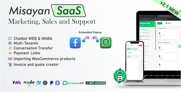 Misayan WhatsApp Chatbot SaaS – Multi-Tenant:  Chatbots, WooCommerce Integration & API Access