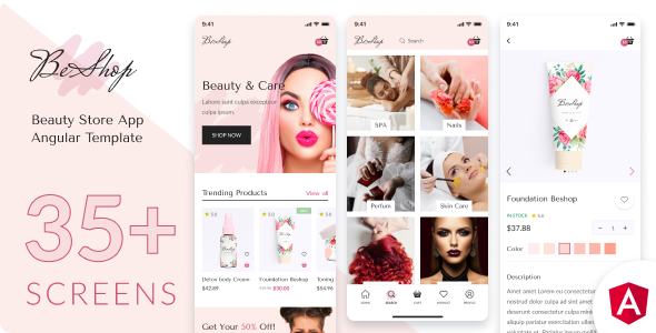 BeShop - Beauty Store & eCommerce Angular Mobile App | PWA