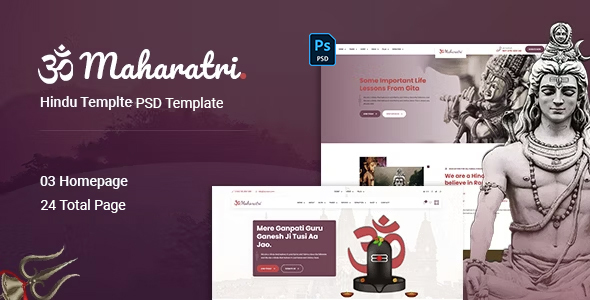 Maharatri - Hindu Temple PSD Template