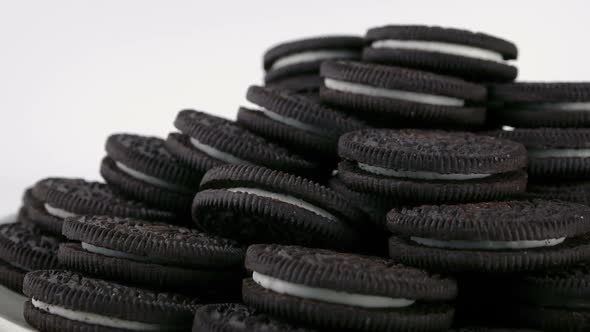 Plate Of Cream Filled Chocolate Biscuits