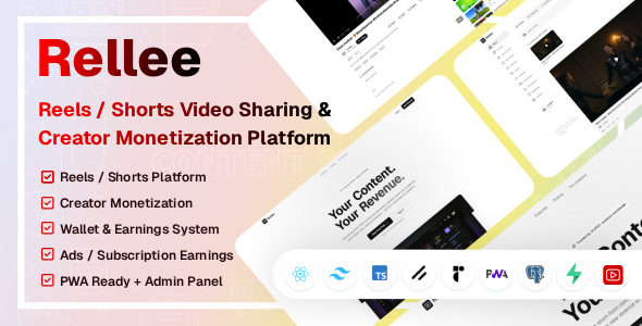 Rellee — Short Video Sharing & Creator Monetization SaaS Platform