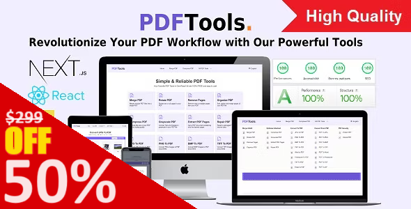 PDF Tools [All In one] - High Quality PDF Tools | Next.js React Web Application