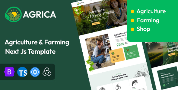 Agrica - Agriculture & Organic Farm Next Js Template (Next 16)