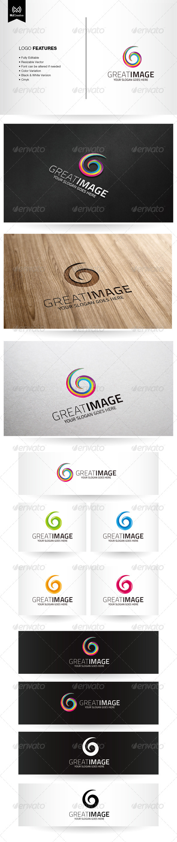 Spiral Colorful G Logo