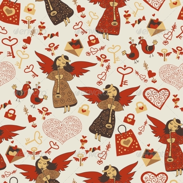 Valentine Wallpaper with Angels