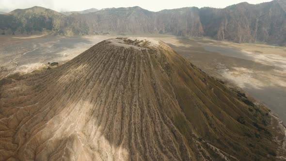 Volcano with a Crater. Jawa, Indonesia