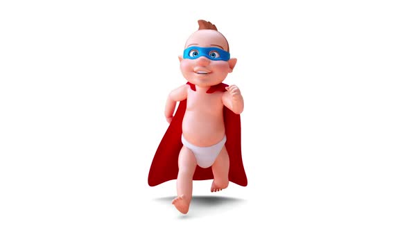 Fun 3D cartoon of a super baby alt