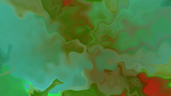 Cyan Green Red Abstract Background Holographic Liquid Animation