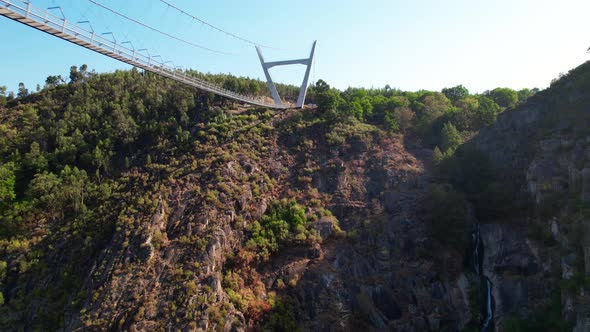 Suspension Bridge through Mountain River. 516 Arouca, Portugal