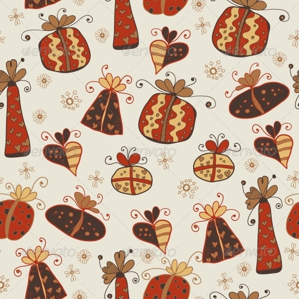 Seamless Pattern with Gifts